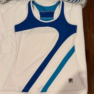 Fila Women's Blue and White Tank Top